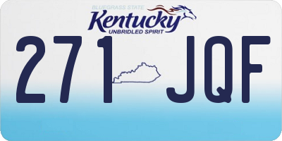 KY license plate 271JQF
