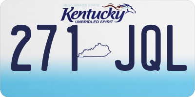 KY license plate 271JQL