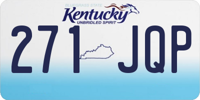 KY license plate 271JQP