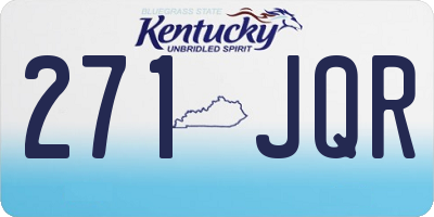 KY license plate 271JQR