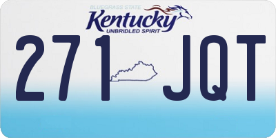 KY license plate 271JQT