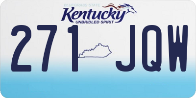 KY license plate 271JQW