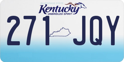KY license plate 271JQY