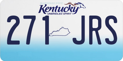 KY license plate 271JRS
