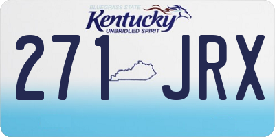 KY license plate 271JRX