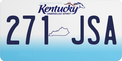 KY license plate 271JSA