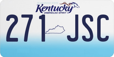 KY license plate 271JSC