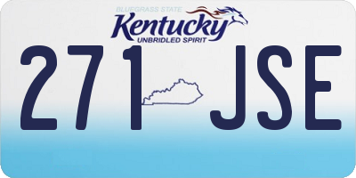 KY license plate 271JSE
