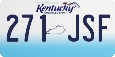 KY license plate 271JSF