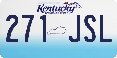 KY license plate 271JSL