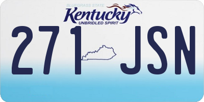 KY license plate 271JSN