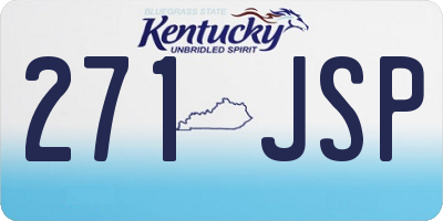 KY license plate 271JSP