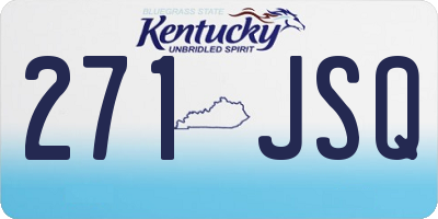 KY license plate 271JSQ
