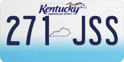 KY license plate 271JSS
