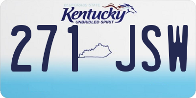KY license plate 271JSW