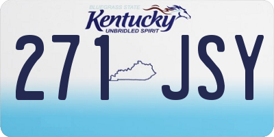 KY license plate 271JSY