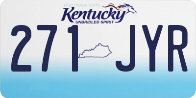 KY license plate 271JYR