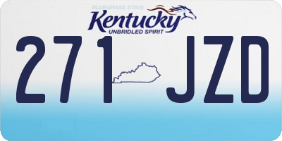 KY license plate 271JZD