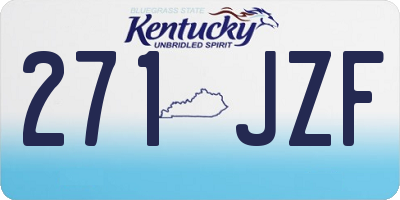 KY license plate 271JZF