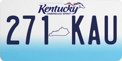 KY license plate 271KAU