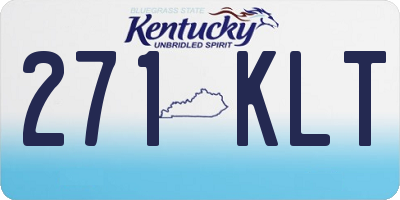 KY license plate 271KLT