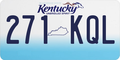 KY license plate 271KQL