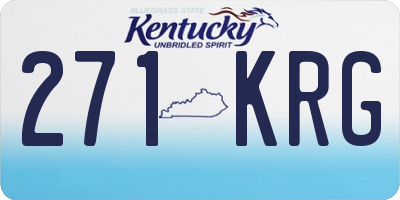 KY license plate 271KRG