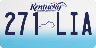 KY license plate 271LIA