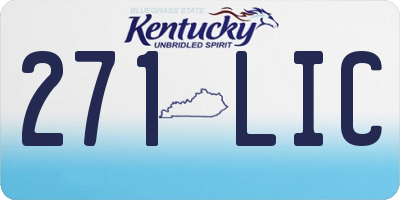 KY license plate 271LIC