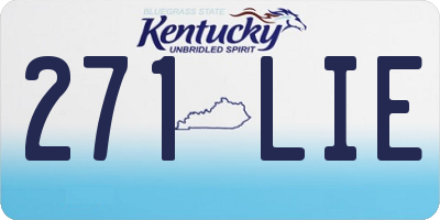 KY license plate 271LIE