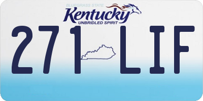 KY license plate 271LIF