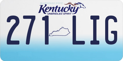KY license plate 271LIG
