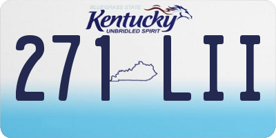 KY license plate 271LII