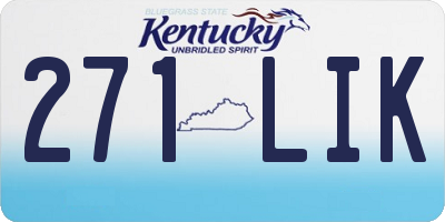 KY license plate 271LIK