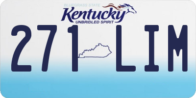 KY license plate 271LIM