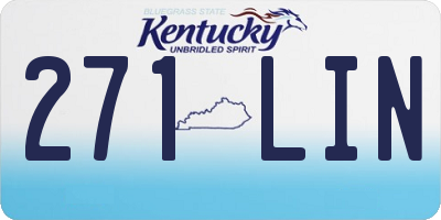 KY license plate 271LIN