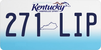 KY license plate 271LIP