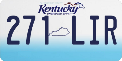 KY license plate 271LIR