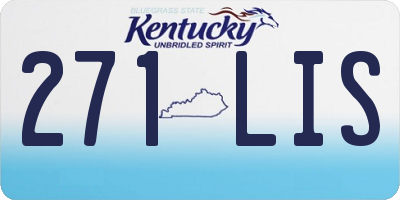 KY license plate 271LIS