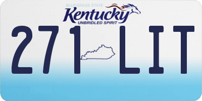 KY license plate 271LIT