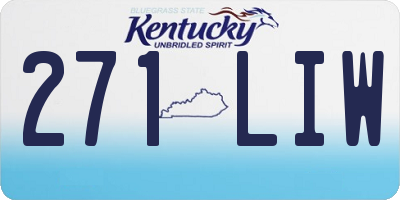 KY license plate 271LIW