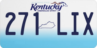 KY license plate 271LIX