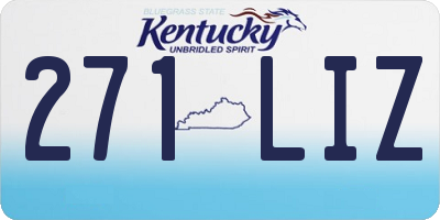 KY license plate 271LIZ