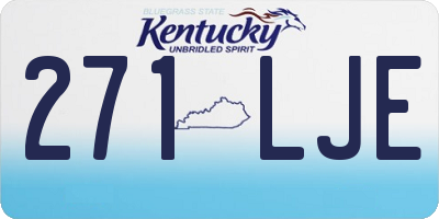 KY license plate 271LJE