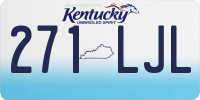 KY license plate 271LJL