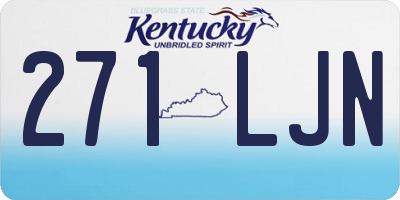 KY license plate 271LJN