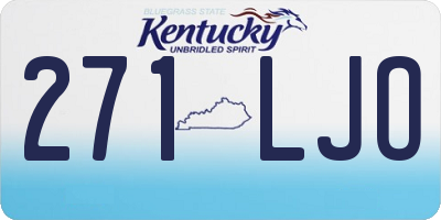 KY license plate 271LJO