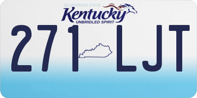 KY license plate 271LJT