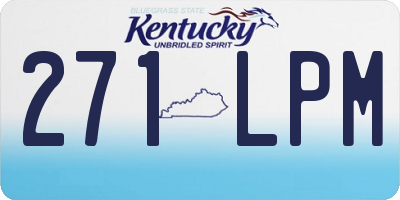 KY license plate 271LPM