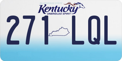 KY license plate 271LQL